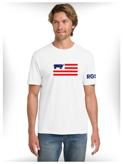 WHITE- FULL LOGO FLAG - Gildan ® - T-Shirt. 980