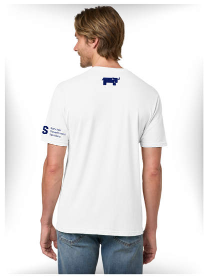 WHITE- FULL LOGO FLAG - Gildan ® - T-Shirt. 980