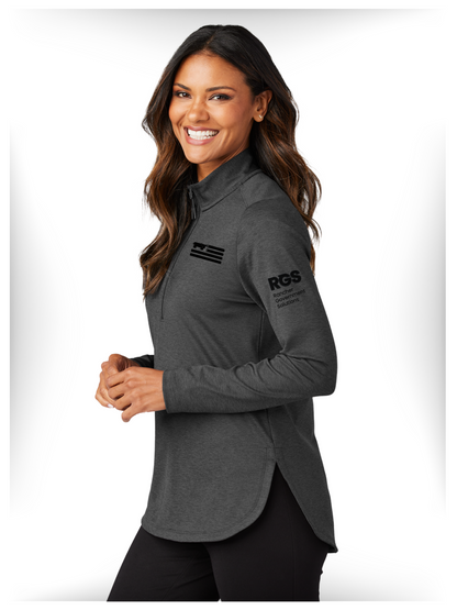 Port Authority ®  Women's C-FREE ®  Double Knit 1/4-Zip LK880 - BLACK LOGO