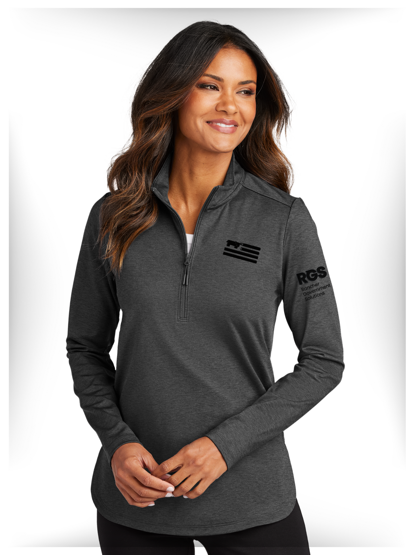 Port Authority ®  Women's C-FREE ®  Double Knit 1/4-Zip LK880 - BLACK LOGO